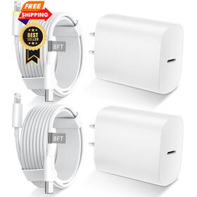Xhd-2525 Dihines Phone 14 13 12 11 Fast Charger 8ft Long Chargers White