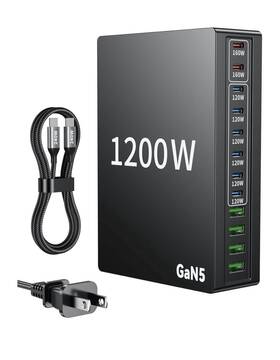 Dimiway 744110706086 1200w Usb C Charger Block.fast Macbook Chager Charging Station 12 Port 140w Pd P