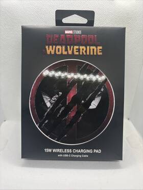 Disney 840305908089 Deadpool And Wolverine Wireless Charging Pad Compatible W Iphone Or Android New