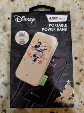 Ds20859-ld Disney Minnie Mouse Portable Charger Power Bank 4000mah Usb Type C Battery Pack