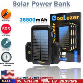 Ip67 Dizarter 709686652304 2025 Super 36800mah Usb Portable Charger Solar Power Bank For Cell Phone Us