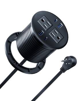 Y-2p2a2c Doace 3 Inch Recessed Power Grommet With Ac Outlets 20w Usb C Fast Charging Confer
