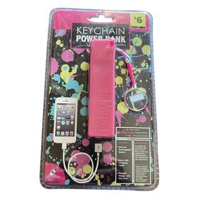 Dolgencorp 430001859749 Keychain Power Bank Pink Portable Chargers Usb Charging Cable Fits Most Devices