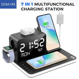 D643 Domars Wireless Fast Charging Station With Clock&light For Phone Earphone Watch
