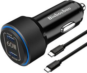 Tm330 Dongguan Haitong Lihe Industrial Co. Ltd 313103367339 60w Dual Usb C Car Charger Type Super Fast Adapter With 4ft To