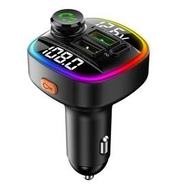 Fm9011337bk Donwell Car Wireless Fast Charger Fm Transmitter Adapter Led Display Usb Pd Dual Charge