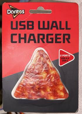 Doritos 810159390705 New Nacho Cheese Universal Usb A& Usb- C Wall Charger 3.3 Amp