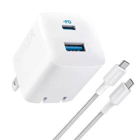 Dreamedge Shop 718714850100 Anker 2 Port 33w Wall Charger With 6ft Usb-c To Cable - White