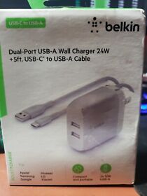 F8j26805slv Dual-port Usb-a Wall Charger 24w Usb-c To Cable 5 With Usb 6foot