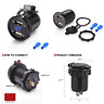 Dual Port Usb Charger Socket Power Outlet Voltmeter Voltage Blue