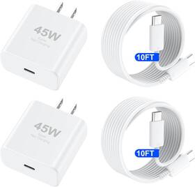 Qf204 Duloch Iphone 16 Pro Max Charger Fast Charging 45w Usb C 10ft White