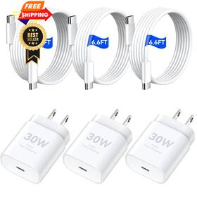 Duloch Xhd-3001 Iphone 17 16 15 Pro Max Charger Fast Charging 30w 10ft 6.6ft 3pack White