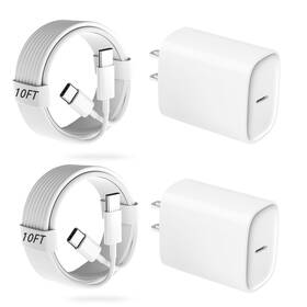 Xkd252 Duloch 20w Usb C Fast Charger With 10ft Cable For Iphone 17/16/15 Pro Max