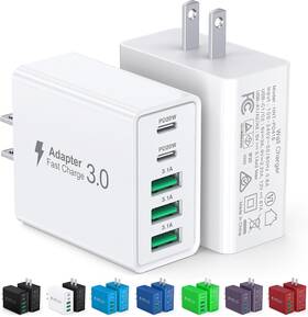 Dvch-068 Dulums 2-pack Usb C Wall Charger 60w 5-port Pd Fast Charging Block 2usb 3usb