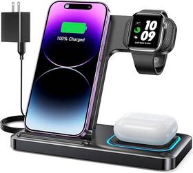 Dumterr 860011962106 3 In 1 Wireless Charger For Iphone 16/15/14/13/12 Charging
