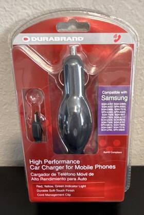 Clc303222cwm Durabrand High Performance Black Car Charger For Samsung Sgh-a727 D900