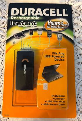 Duracell 041333440354 Rechargeable Instant Usb Charger Compact Power Bank Lithium-ion Battery