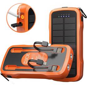 Dxpb-oe-101 Dxx Solar Charger Power Bank 10000mah - Portable Fast Built-in 2 Cables Dual Us