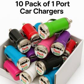 E-filliate Incorporated 826341009782 10-pack Bulk Wholesale Discount 5v Usb Car Charger Mixed Colors Clearance Sale