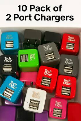 E-filliate Incorporated 826341035859 Case Pack 72x 2-port Usb Wall Chargers Power Adapters Tech&go Bulk Wholesale
