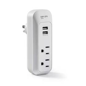 Easylife Tech 843741100192 0-1301 Power Strip Usb 2 Usb/2 Outlet S Gray