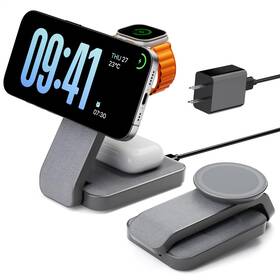 Eazpower 794414605875 3 In 1 Foldable Wireless Charging Station For Magsafe Nightstand Ma