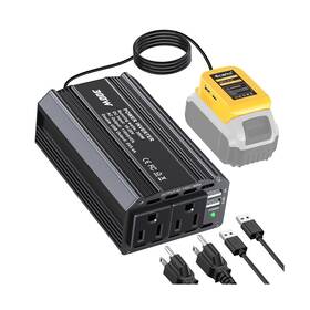 Sku071030003-us-5 Ecarke 300w Portable Power Inverter Compatible With Dewalt 20v Batt... Fast Ship