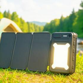 Eg003 Ecogreen Portable Solar Power Bank 10000mah/37wh With 4 Panels Fast Charging