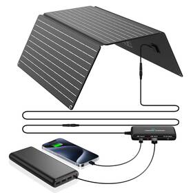 Ecosonique Technology 703329359738 30w Portable Solar Panel With Detachable Power Hub 19v Dc/usb-a Q