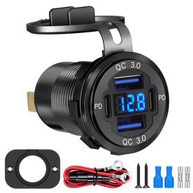 12-24v Eeekitonline 601549173479 4 Port Fast Car Charger Qc3.0 And Pd Usb C Outlet Socket For Boat Rv Marine