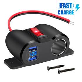 12-24v Eeekitonline 601549178658 Dual Usb Qc3.0 Car Charger Power Outlet Cigarette Lighter Socket Splitter