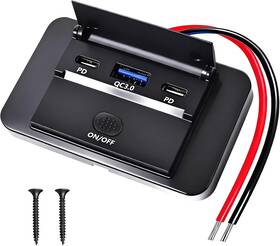 Eeekitonline 655887870668 12v Rv Usb Outlet Pd 60w Type-c Qc3.0 Fast Charger Panel Mount