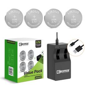 Lir2025 Eemb Rechargeable Li-ion Battery Charger With 4pcs 3.7v Lithium-ion C