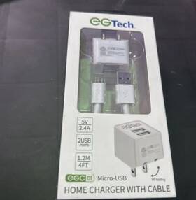 Eg Tech 695937010293 Egtech Folding Blade Dual Usb Travel And Home Charger With Cable - Android