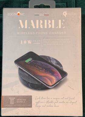 Mpbk10 Eggtronic Wireless Charging Stone For Smartphone Marble Black #mpbk10 New