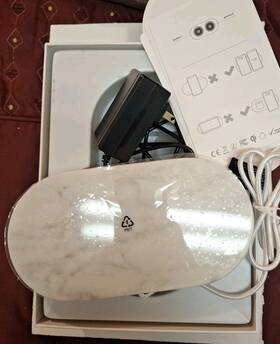 Einova 810021481227 10w Qi Wireless Dual Charging Stone White Marble New Open Box