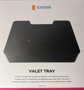 080-08-1897 Einova 810021481302 New Sealed Wireless Valet Tray Black