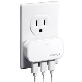Elecegg 974827490303 Slim Flat Usb Wall Charger Ultra Thin 3 Port Adapter With Smart Ic Low