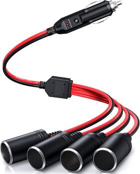 6598554497 Electop 1 To 4 Car Cigarette Lighter Splitter Adapter Power Charger Port 12v 24