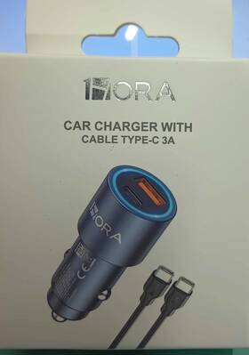 Electronic Necessities 974368771886 1hora Car Charger With Cable Type-c 3a