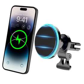 Ec9011197bk Elegant Choise 15w Wireless Car Charger Magnetic Holder For Iphone 14 13 12 Max With Mag Safe