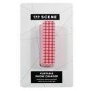 End Scene Portable Phone Charger Red White Gingham 633711338836