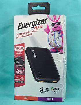 Energizer 847181061877 New Type-c Usb 5000 Mah Portable Charger