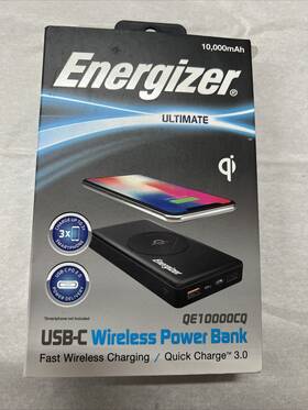 Qe10000cq Energizer 10000mah Qi Wireless Power Bank For Smartphones