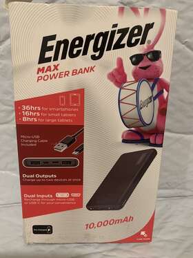 Ue10044 Energizer Max Power Bank Portable Charger 10 000 Mah Ue10044- Lot Of 2