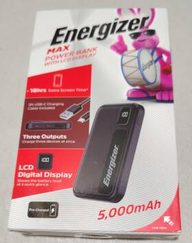 Ue5035c Energizer Max 5000mah High Speed Portable Charger/powerbank With Usb-c Bk