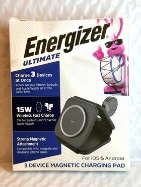 Wcp308 Energizer Bk -3-in-1 15w Foldable Magsafe/qi2 Compatible Fast Charger For Apple