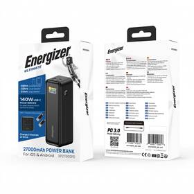 Xp27000pd Energizer 11 27000mah 140w Pd Usb-c Power Bank Lcd Display Fast Charge - New