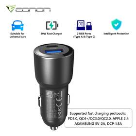 Sta300useuu1 Eonon 2 Port Usb Super Fast Car Charger Adapter For Iphone Samsung Android Cell Phone