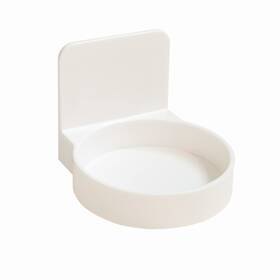Epizdiz 736809572119 Adhesive Plastic Round Floating Shelf Stick On Wall Mounted Cup Holder Shower